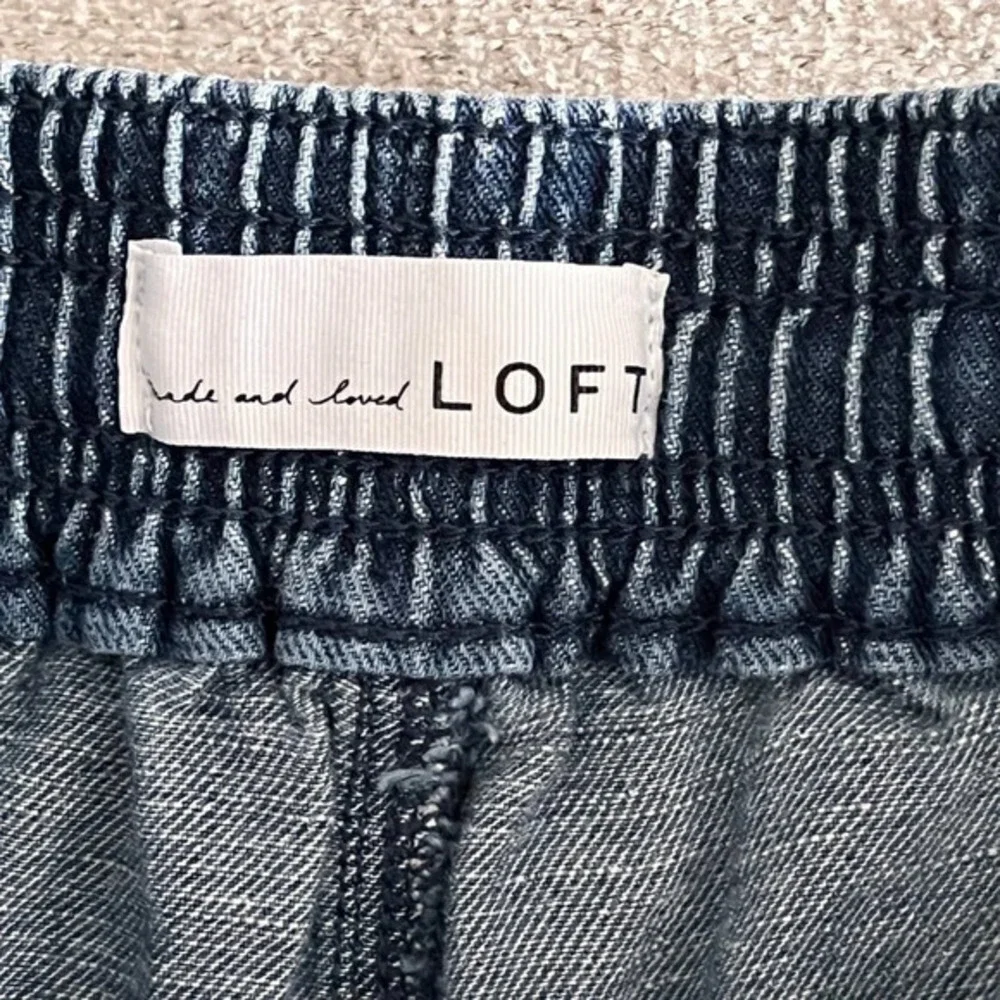Loft‎ Womens Blue Pull On High-Rise Cut Off Shorts Size S Pockets Raw Hems Soft